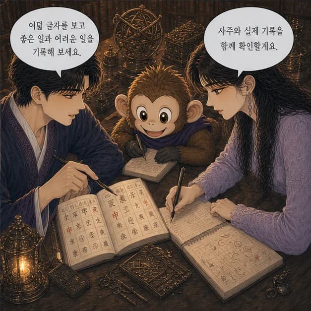 병신일주 12컷: 내 8자를 보고 좋았던 날과 힘들었던 날을 기록해보세요. 흐름이 더 선명해져요.