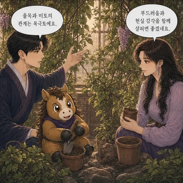 을미일주 8컷: 乙과 未의 관계는 ‘일간이 일지를 극함’. 내 기준으로 상황을 정리하고 현실적인 결과를 만들려 해요.