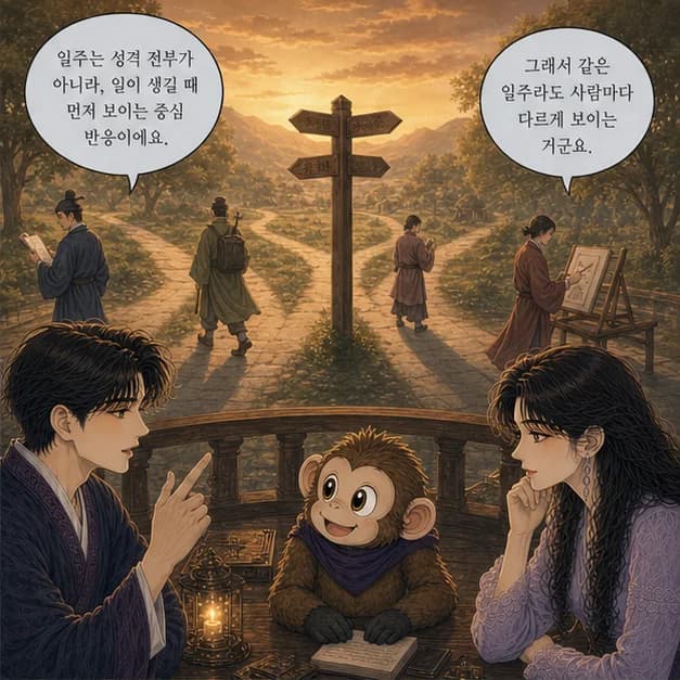 갑진일주 2컷: 일주는 성격 전부가 아니라, 일이 생길 때 먼저 보이는 중심 반응이에요.
