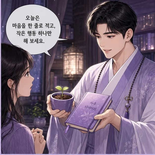 계해일주 10컷: 다만 생각과 감정을 안으로만 쌓아두는 패턴이 강해지는 때엔 지칠 수 있어요. 상상한 가능성 중 오늘 확인할 사실 하나를 고르기부터 해보세요.