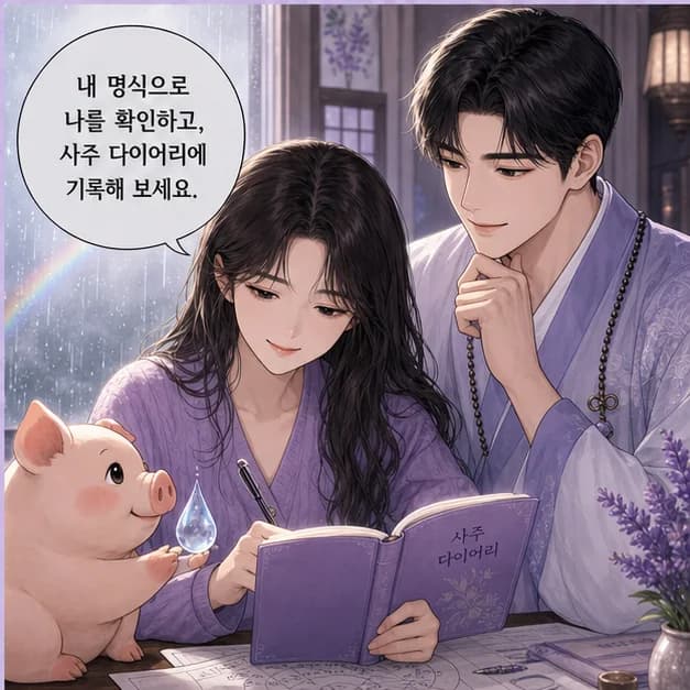 계해일주 12컷: 내 8자를 보고 좋았던 날과 힘들었던 날을 기록해보세요. 흐름이 더 선명해져요.