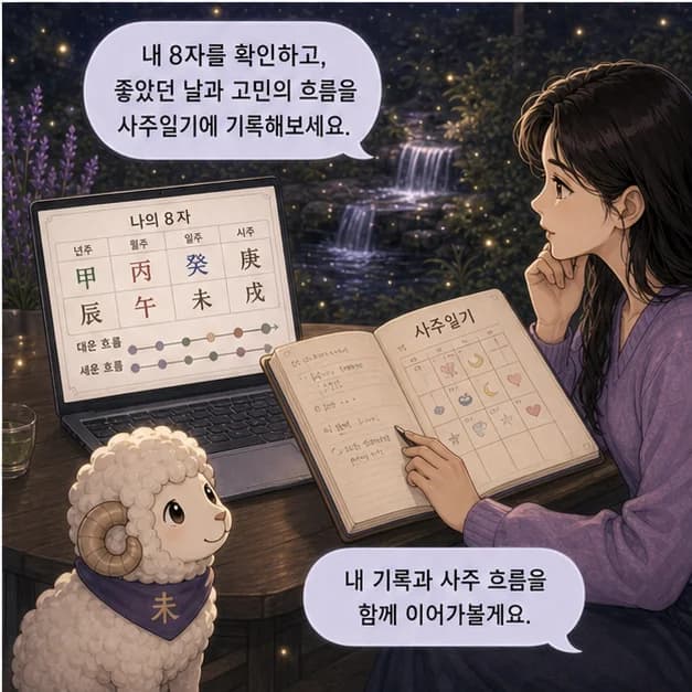 계미일주 12컷: 내 8자를 보고 좋았던 날과 힘들었던 날을 기록해보세요. 흐름이 더 선명해져요.