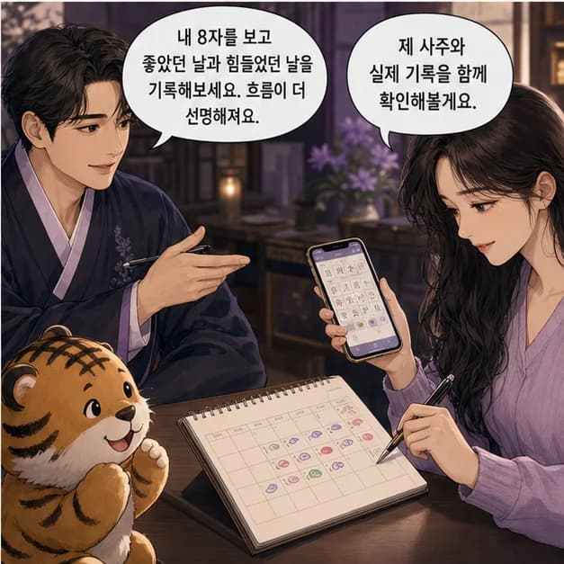 경인일주 12컷: 내 8자를 보고 좋았던 날과 힘들었던 날을 기록해보세요. 흐름이 더 선명해져요.