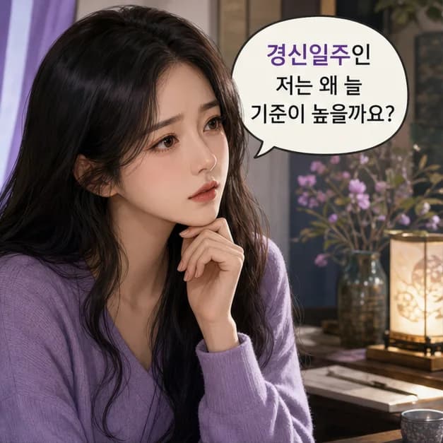 경신일주 9컷: 관계에서는 필요한 경계와 약속을 분명히 하고, 일에서는 문제의 핵심을 잘라내고 실행으로 옮기는 힘이 장점이에요.