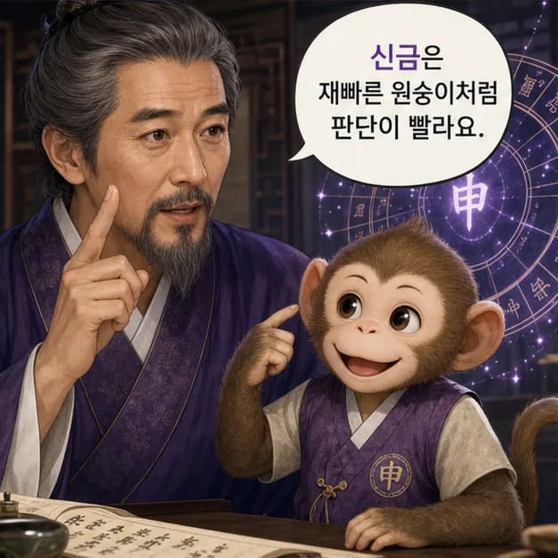 경신일주 11컷: 같은 경신이라도 나머지 여섯 글자와 대운·세운이 달라 결과는 달라져요.