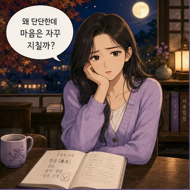경술일주 1컷: 경술일주는 복잡한 상황에서 기준을 세우고 결단하는 힘과 원칙과 내 사람을 끝까지 지키는 힘이 눈에 띄어요.