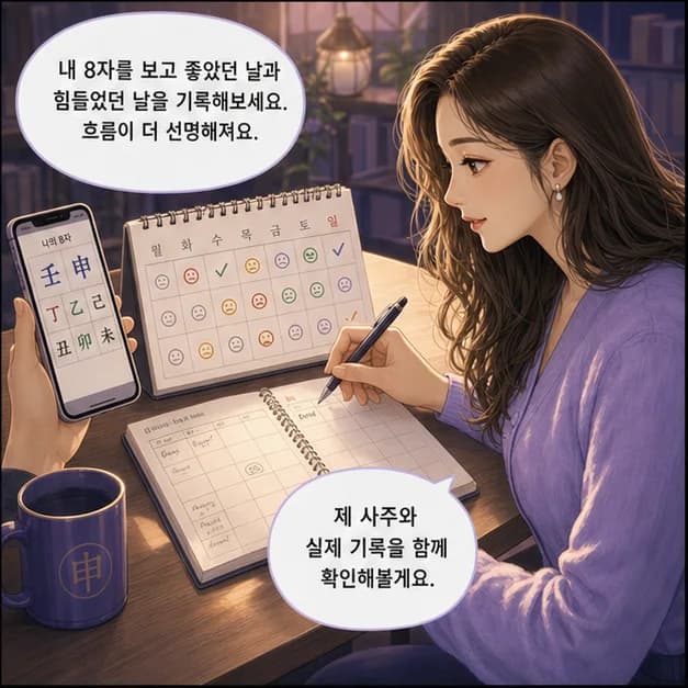 임신일주 12컷: 내 8자를 보고 좋았던 날과 힘들었던 날을 기록해보세요. 흐름이 더 선명해져요.