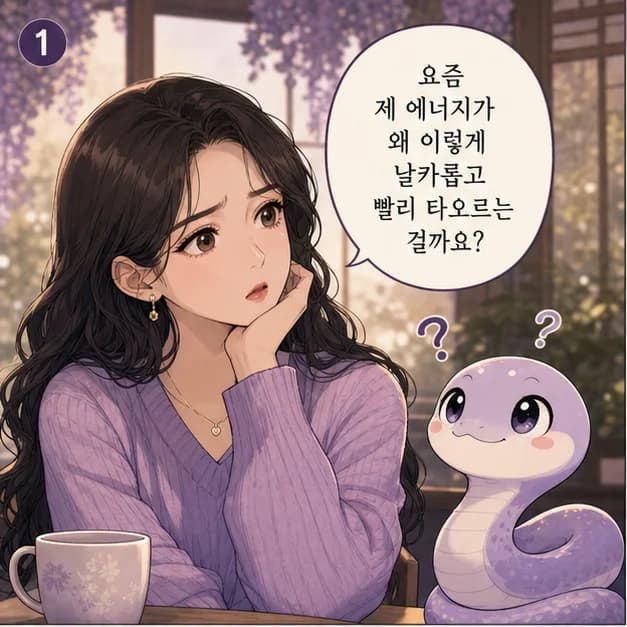 정사일주 1컷: 정사일주는 작은 신호도 놓치지 않고 집중하는 힘과 관심 있는 대상을 깊게 파고드는 몰입력이 눈에 띄어요.