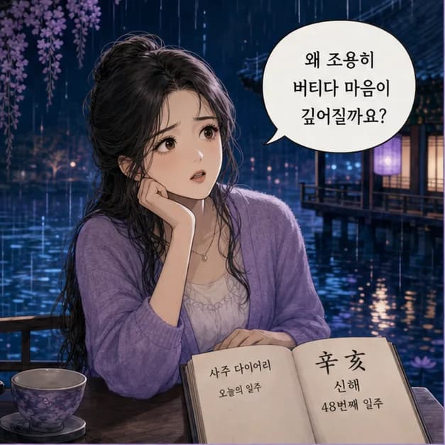 신해일주 1컷: 신해일주는 작은 차이를 발견하고 정교하게 다듬는 힘과 깊이 상상하고 가능성을 품는 힘이 눈에 띄어요.