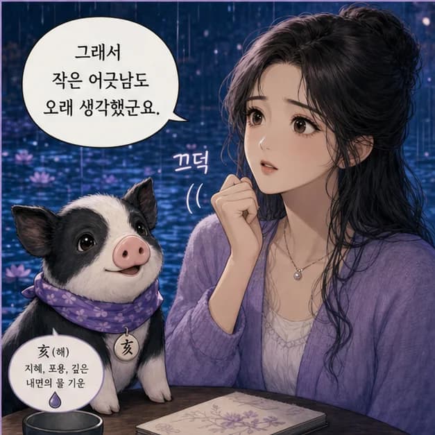 신해일주 4컷: 辛은 보석/장신구처럼 작은 차이를 발견하고 정교하게 다듬는 힘을 보여줘요.