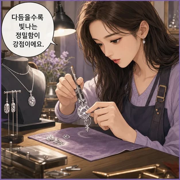 신유일주 3컷: 먼저 일간 辛. 사주에서 ‘나’를 읽는 기준이에요.