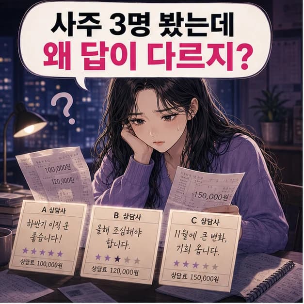 사주 3명, 30만원 써도 답이 달랐다면 1컷