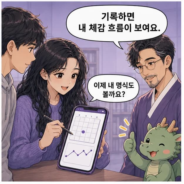 사주일기에 실제 경험을 기록하고 내 체감 흐름을 확인하는 장면