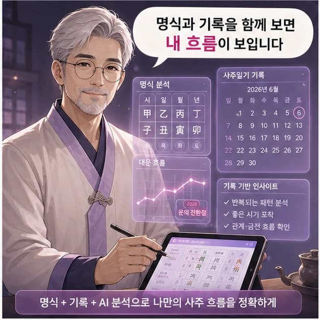 사주일기도사에게 궁금한 점을 이어 묻는 장면