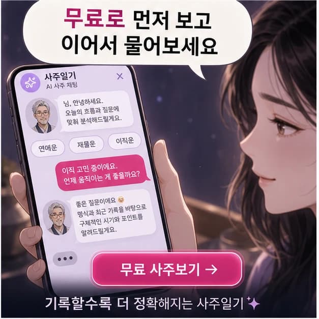 사주일기 캘린더로 내 흐름을 기록하는 장면