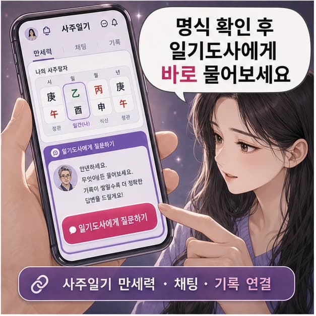 명식은 시작입니다. 질문과 기록이 붙어야 내 흐름이 보입니다. 4컷