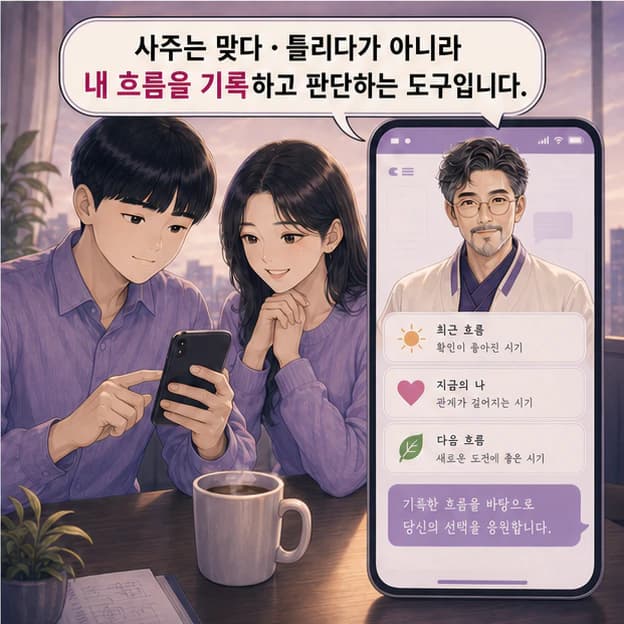 사주일기도사와 함께 기록으로 자신의 흐름을 판단하는 사용자